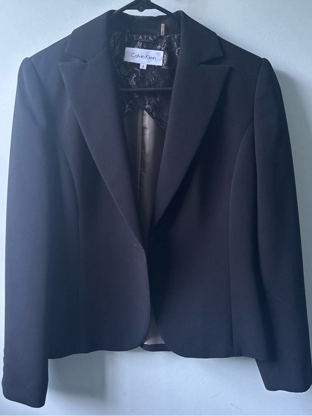 Calvin Klein Black Women's Tailored Single-Button Blazer